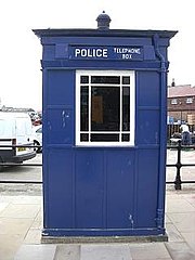 An old seafront police box