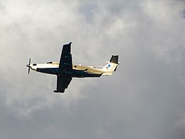 PC-12 авиакомпании SeaPort Airlines на взлёте из международного аэропорта Портленда