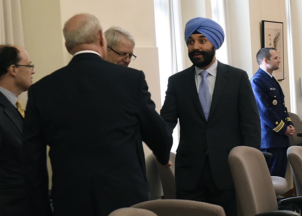 Bains meeting with John F. Kelly, the United States Secretary of Homeland Security, in March 2017