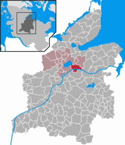 Poziția Sehestedt pe harta districtului Rendsburg-Eckernförde