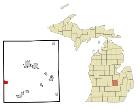 Shiawassee County Michigan Incorporated and Unincorporated areas Laingsburg Highlighted.svg