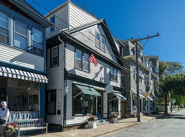 Water Street shops and restaurants in Historic Stonington