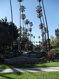 Znamení Will Rogers Memorial Park v Beverly Hills v Kalifornii. JPG