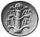 Revers d’une monnaie d’argent de la ville de Cyrène, représentant une tige de silphium.