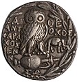 Silberne Tatradrachme aus Athen, 170–30 v. Chr., 16,74 g, Revers