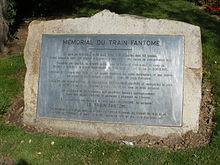 Stèle en mémoire du « Train Fantôme ».