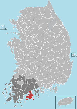 高興郡在韓國及全羅南道的位置