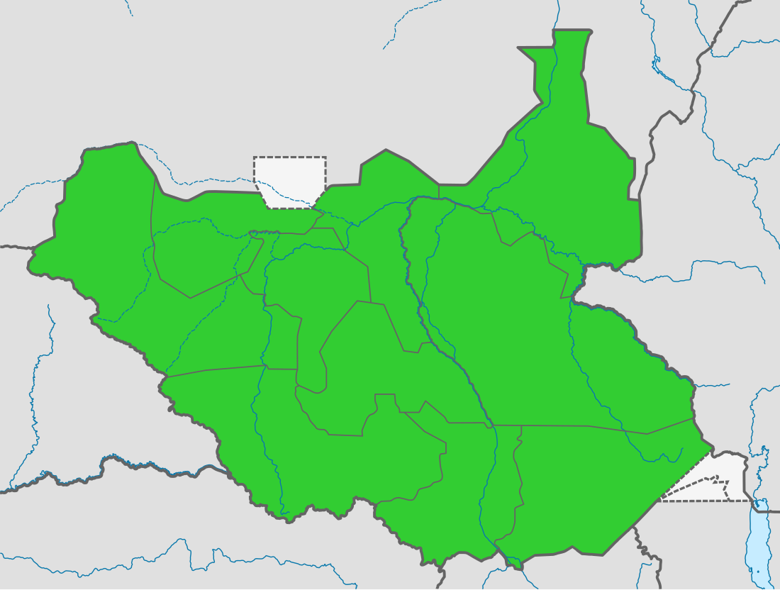 File:South Sudan location green map.svg