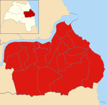 Map of results South Tyneside UK ward map 2015.svg