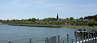 The southern portion of Front Street in Fair Haven, as seen from the Grand Avenue bridge in May, 2005. Southfrontst.jpg