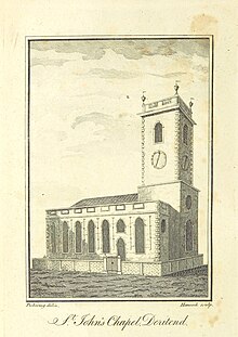 Sent-Jons Chapel, Deritend, Birmingem, taxminan 1809.jpg