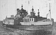 Original St.Nicholas floating church, consecrated in 1910