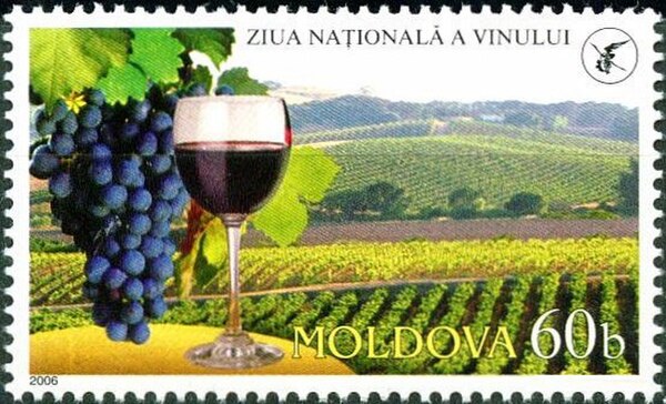 Moldovan postage stamp, dedicated to the National Wine Day