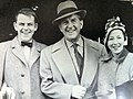 Stanley Holloway, Violet Lane and Julian Holloway arriving at JFK airport