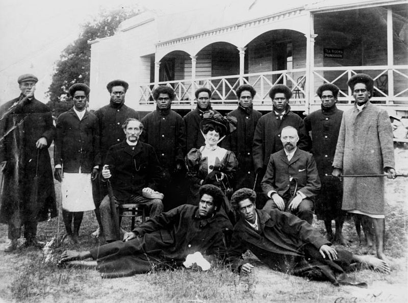 File:StateLibQld 1 40407 Fijian cricketers posing with the Whites Hill tearooms in the background.jpg