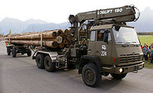 Similar Steyr chassis is the basis of UTDC 24M32 Steyr Langmaterialwagen 6x6 - Schweizer Armee - Steel Parade 2006.jpg