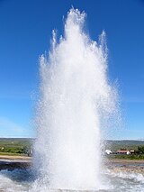 Geyser fills the picture frame.