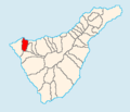 Map of Tenerife showing Los Silos