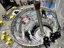 Ongoing installation of the tungsten target wheel, November 2023. Target Wheel 231124.jpg