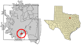 Tarrant County Texas Incorporated Areas Everman highlighted.svg