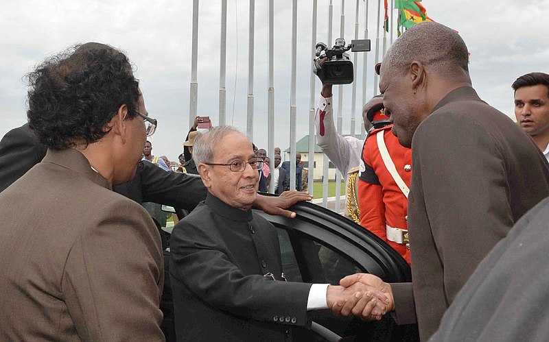 File:The President, Shri Pranab Mukherjee being received by the Vice President of the Republic of Ghana, Mr. Kwesi Bekoe Amissah-Arthur on his arrival, at Kotoka International Airport, in Accra, Ghana on June 12, 2016.jpg