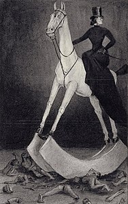 The Lady on the Horse (1901), pen, ink, wash and spray