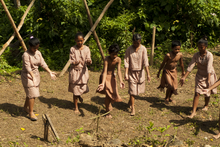 Mangyan people acting out in dance a farming lore The story of Planting.png