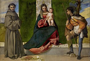 p. 386: Madonna mit Kind und den Heiligen Antonius von Padua und Rochus by Giorgione (c. 1510).