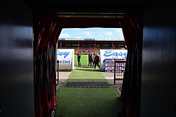 The view from the Players' Tunnel within the Roger Millward West Stand at Sewell Group Craven Park, Kingston upon Hull.