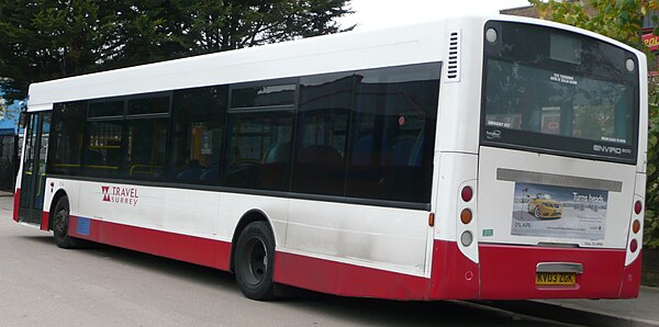 Travel Surrey first generation TransBus Enviro300 rear in October 2008