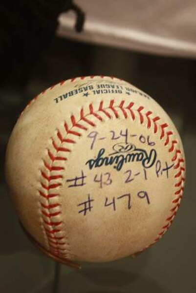 Baseball from Hoffman's then-record 479th save.