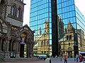 Trinity Church reflected in Hancock Place, Boston, Massachusetts, May 2010.