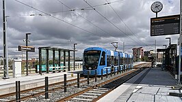 Een A35-tram bij Bromma Blocks