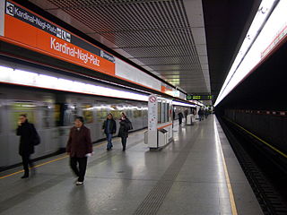 <span class="mw-page-title-main">Kardinal-Nagl-Platz station</span> Vienna U-Bahn station