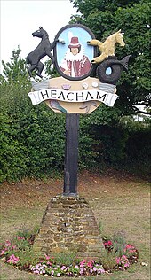 Village sign depicting Lady Rebecca Rolfe (Pocahontas)