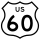 Marqueur de la route 60 des États-Unis