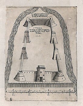 Ульскі замак, гравюра 1568 года