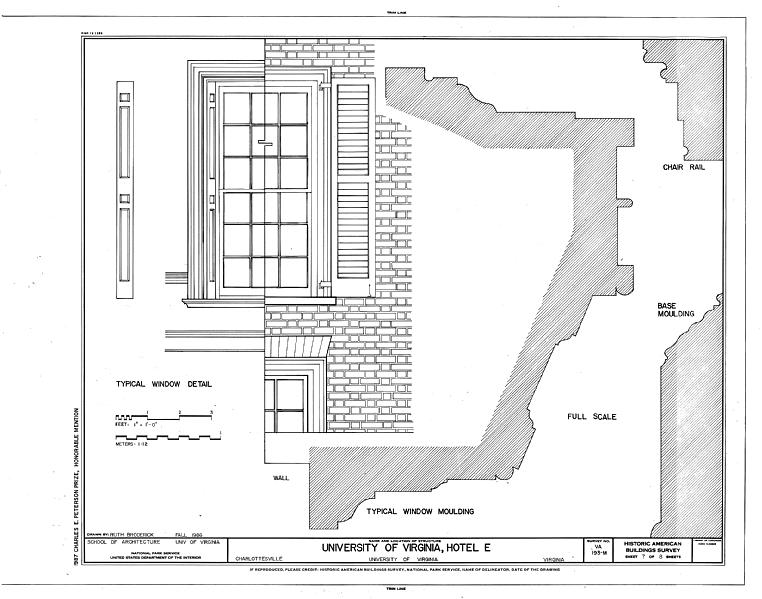 File:University of Virginia, Hotel E, West Range, Charlottesville, Charlottesville, VA HABS VA,2-CHAR,1Q- (sheet 7 of 8).tif