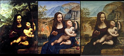 Kopien der Werkstatt von Vinci und seinen Schülern der Madonna mit der Spindel