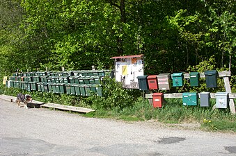Postlådor i Vidja, Huddinge kommun.