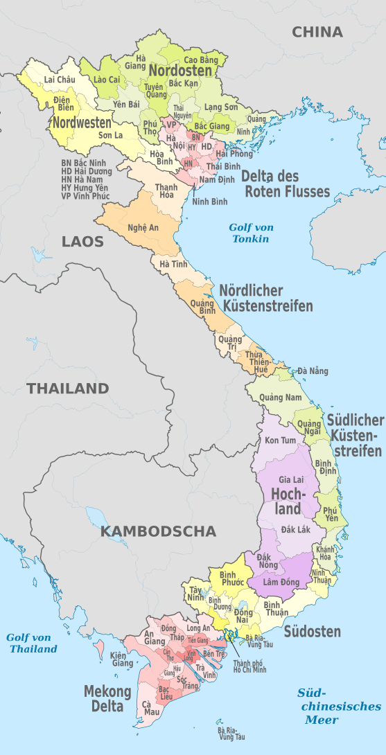 Regionen in Vietnam