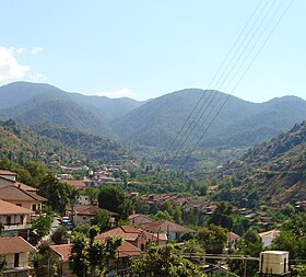 View of Kakopetria village and Troodos Mountains in the background Republic of Cyprus.jpg