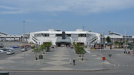The ferry terminal in the harbour.