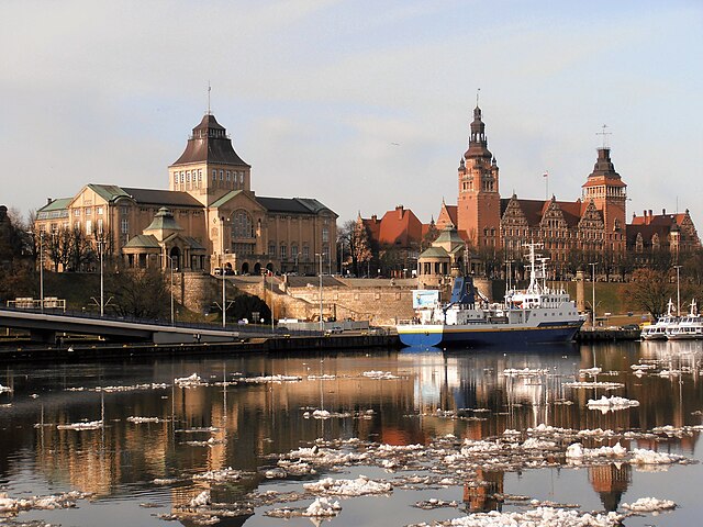 Image: Wały Chrobrego in Szczecin, winter 2021