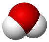 Space filling model of a water molecule