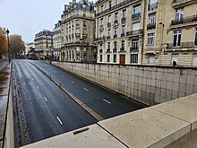 West entrance to the Pont de l'Alma tunnel in Paris (2023) West entrance to the Pont de l'Alma tunnel in Paris, where Princess Diana died.jpg