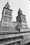 Westwerk met twee torens tijdens restauratie, 1984