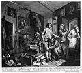 A Rake's Progress - Plate 1, de William Hogarth, gravure de 1735