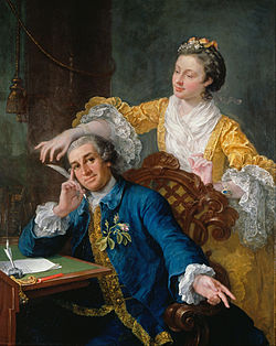 Garrick and his wife, Eva Marie Veigel, painted by William Hogarth. From the Royal Collection, Windsor Castle.