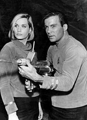 William Shatner and Sally Kellerman, from Where No Man Has Gone Before, the second pilot of Star Trek